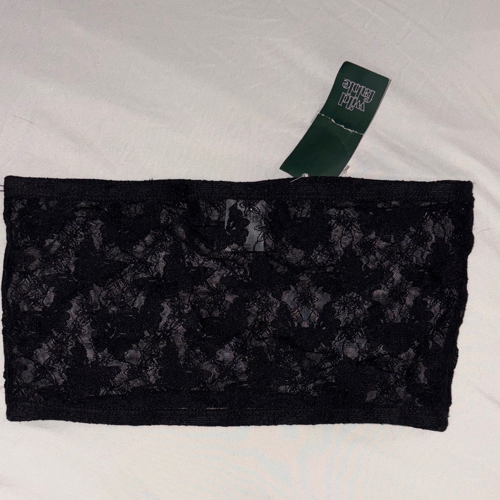 Woman’s Sheer Wild Fable Black Lace Bandeau Top